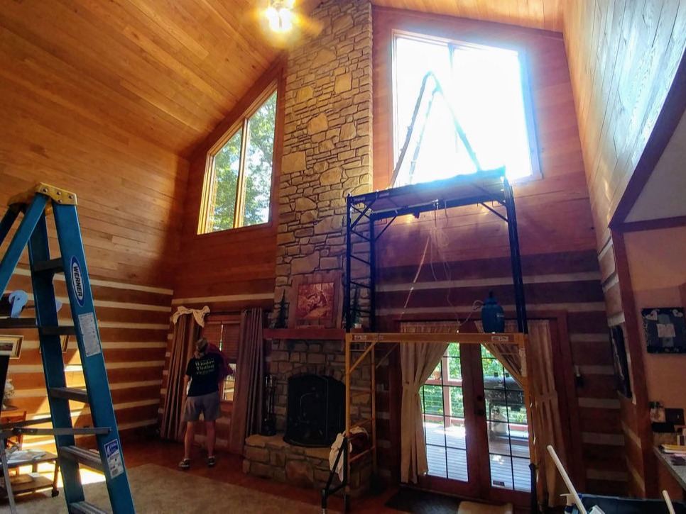 Cabin installation, Brown County Indiana